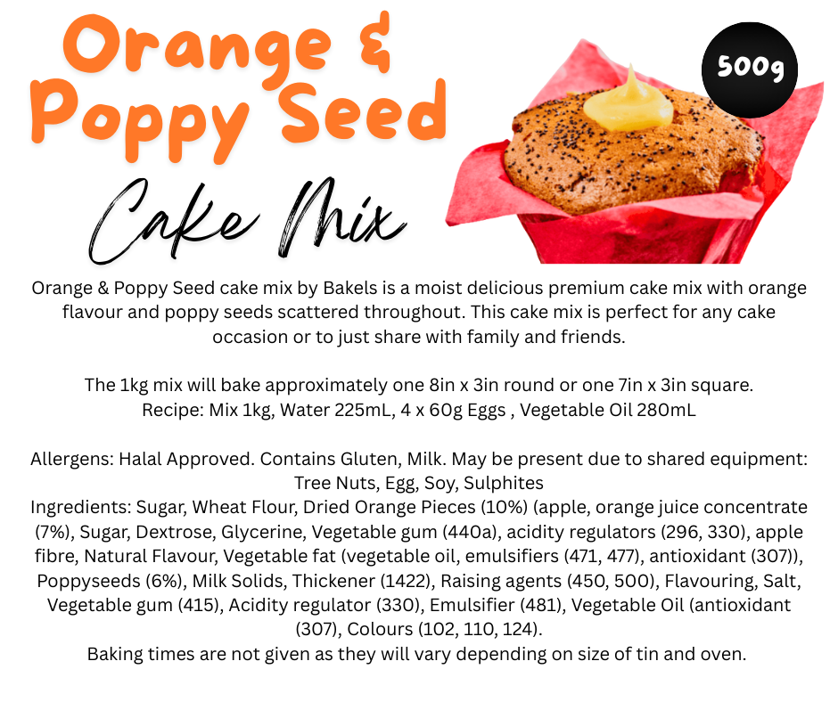 Cake Mix Orange & Poppy 500G INTRO SPECIAL