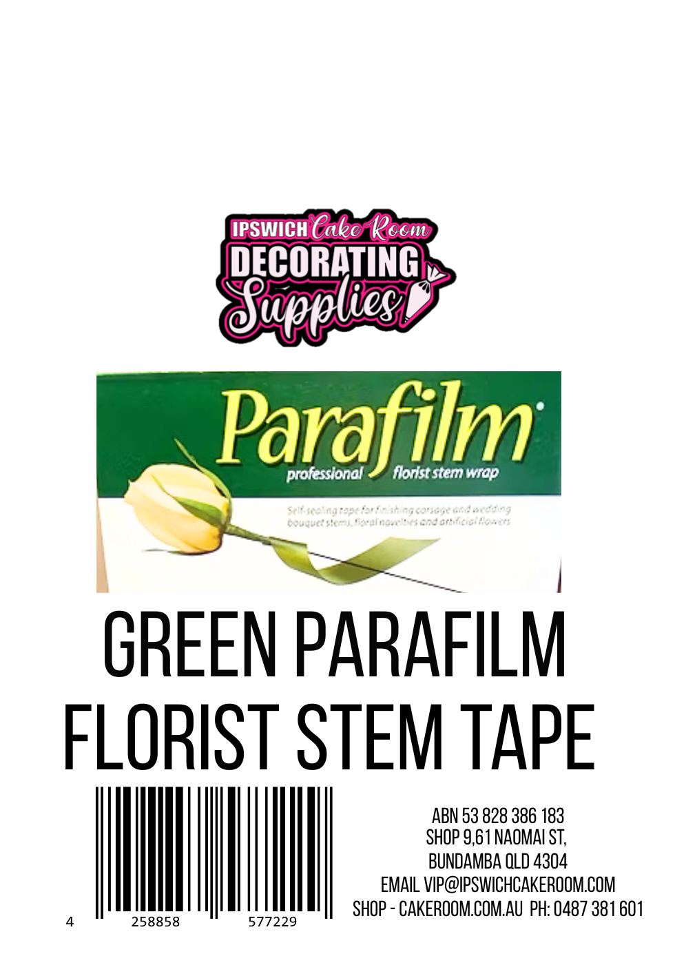 GREEN PARAFLIM FLORIST STEM TAPE