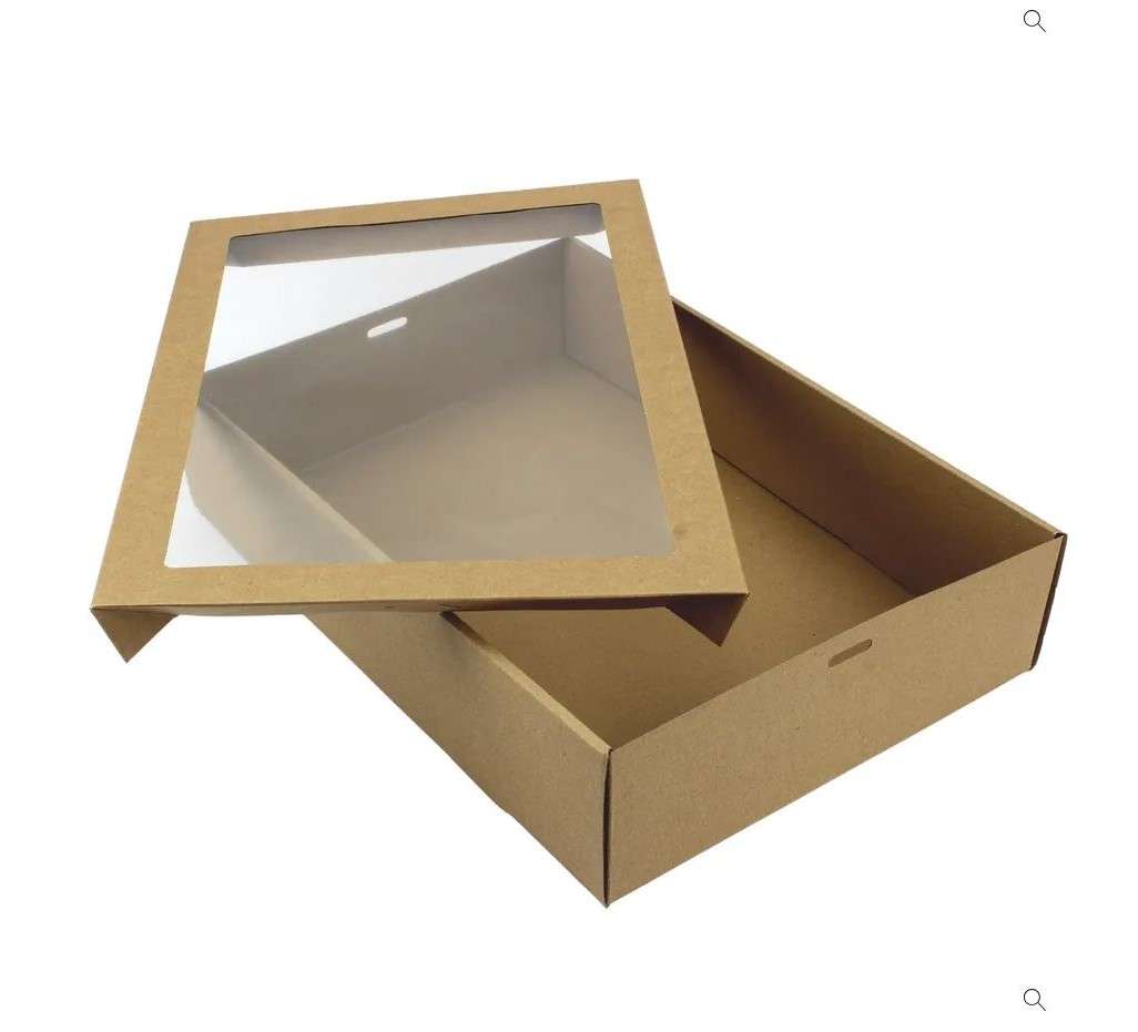 Pastry Grazing Box Brown Large Rectangle 37cm x 26cm 8cm Tall