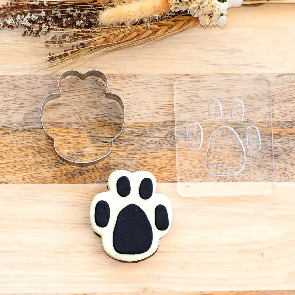 Cookie Stamp Paw Print (Stamp Set) Raise It Up / Stainlesss Steel Cookie Cutter