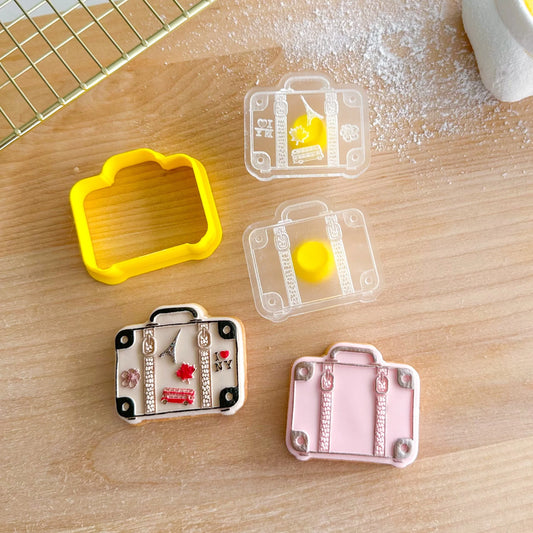 Cookie Cutter Mini Travel Suitcase Cutter and Debosser Set