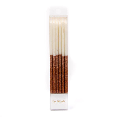 Candle Rose Gold Glitter Dip Cake Candles 12pc