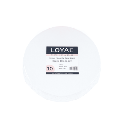 LOYAL White Masonite 10" 10mm Cake Board | Round