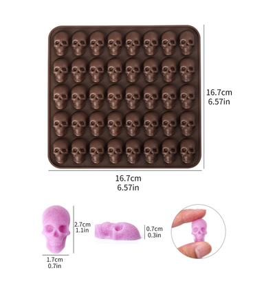 Skull Design Multiple Grid Chocolate Mold