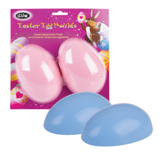 EGG MOULD SET 2 LARGE PLAIN- BLUE/PINK ASST.