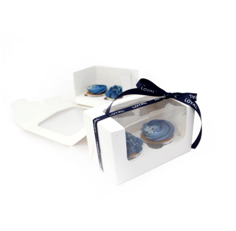 2 CAVITY CUPCAKE BOX + INSERT LOYAL