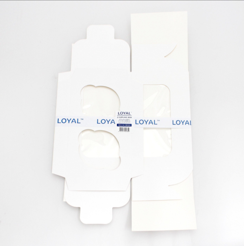 2 CAVITY CUPCAKE BOX + INSERT LOYAL
