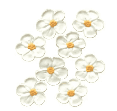 LARGE 5 PETAL SUGAR FLOWERS WHITE