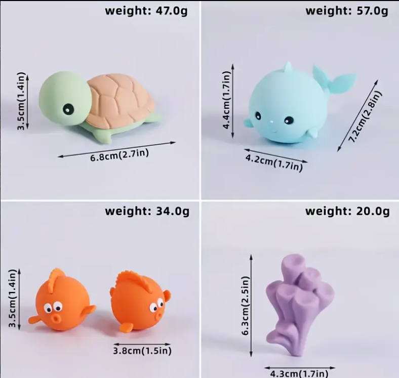 Ocean Animal Cake Toppers Decoration 5PC