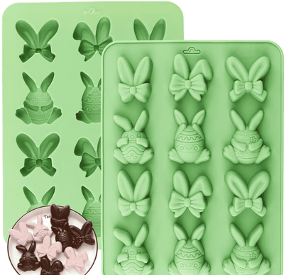 Silicone Easter Bunny and Bow Shaped Candy Mold