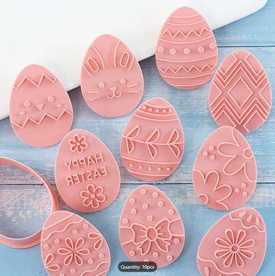 10pcs of Easter Egg-Shaped Cookie Cutters