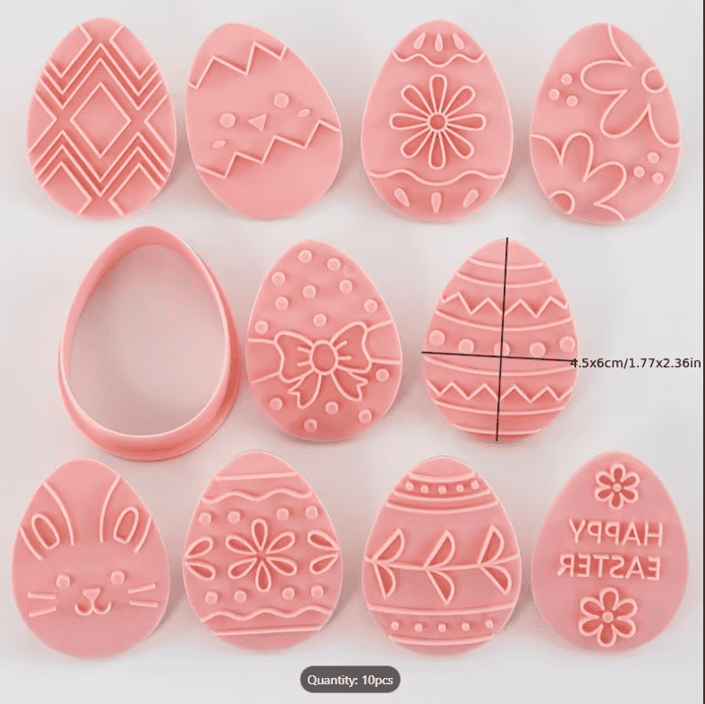 10pcs of Easter Egg-Shaped Cookie Cutters
