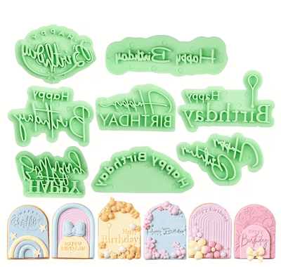 Happy Birthday Mix Cookie Stamp 8pc