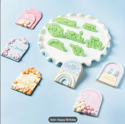 Happy Birthday Mix Cookie Stamp 8pc