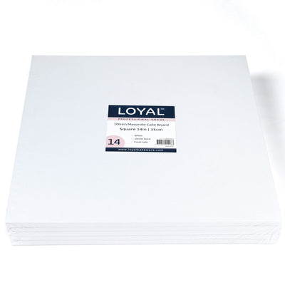 LOYAL 10mm Masonite White Square Cake Board (Various Sizes Available)