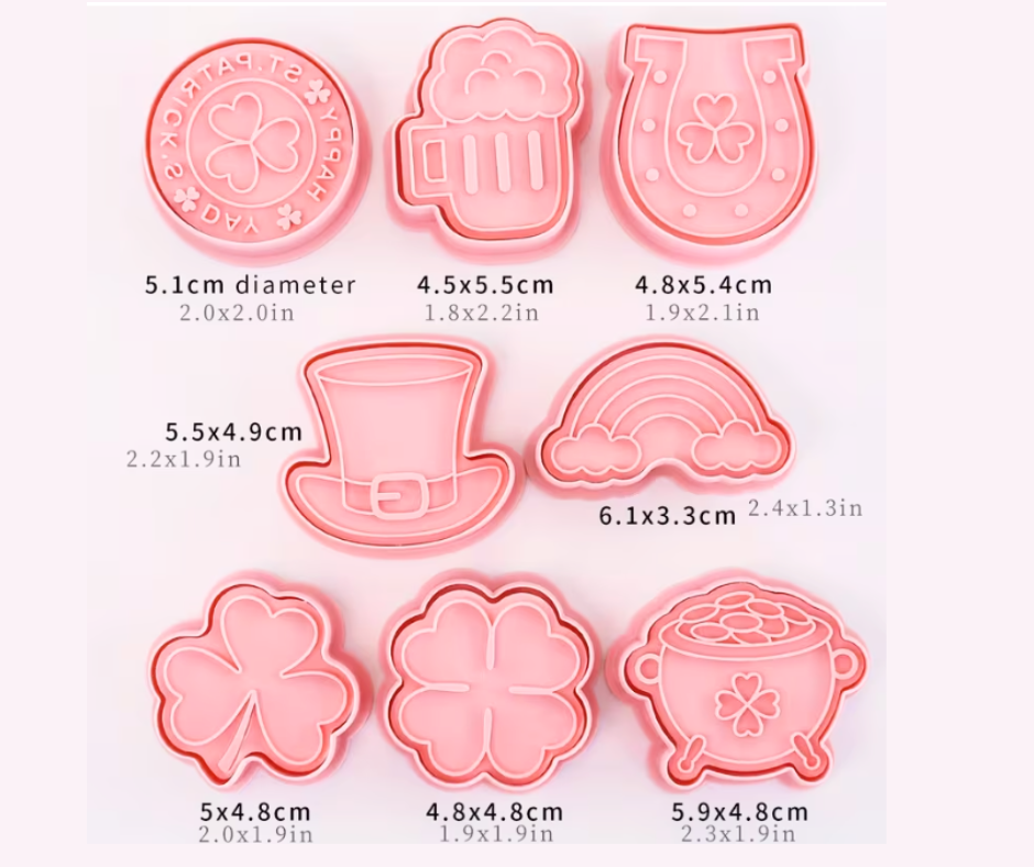 St. Patrick's Day Cookie Cutters 8pc