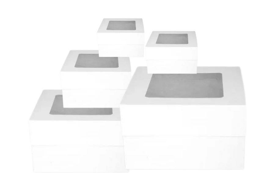 LOYAL Low Cake Boxes with Window 6", 8", 10", 12", 14" 6" high