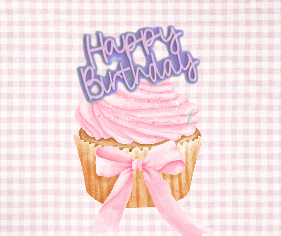 Purple and Pink Double-Layer Happy Birthday Acrylic Topper