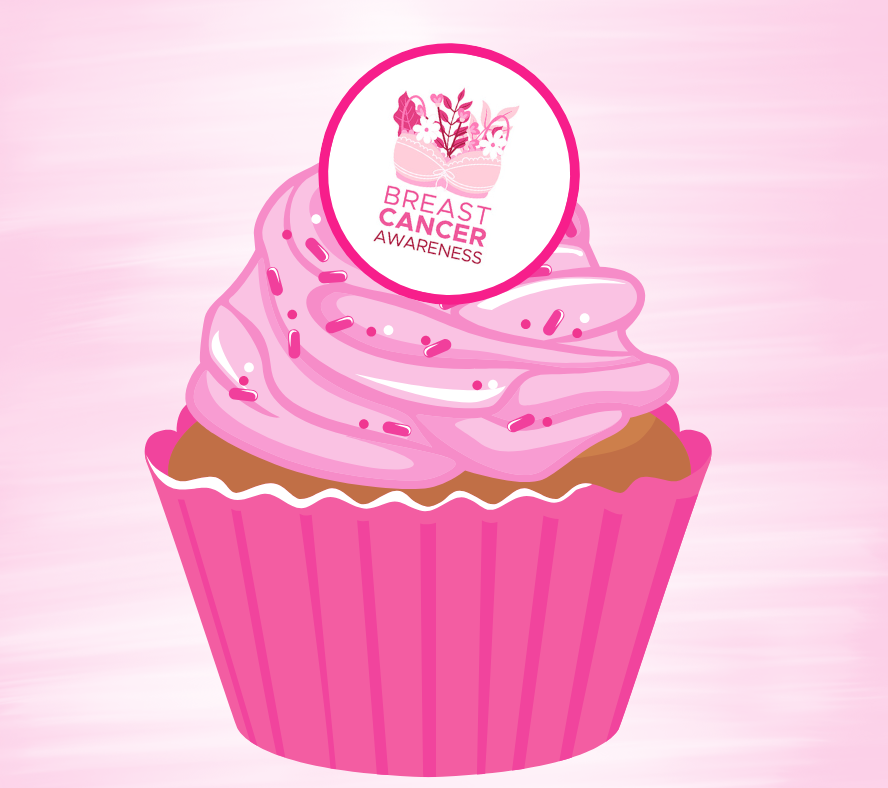 BREAST CANCER AWARNESS EDIBLE CUPCAKE TOPPERS