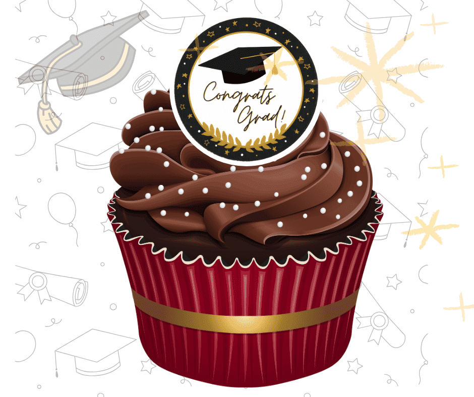 Graduation Edible Cupcake Toppers – view 2