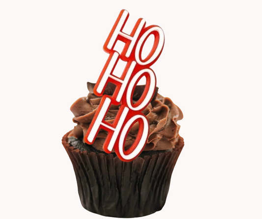 HO HO HO Acrylic Cake Charm Topper