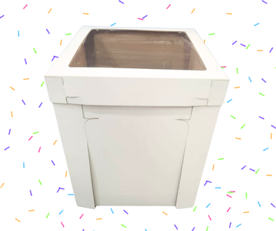 White 16" Square Corrugated Cardboard Wedding Cake Box 20" Tall