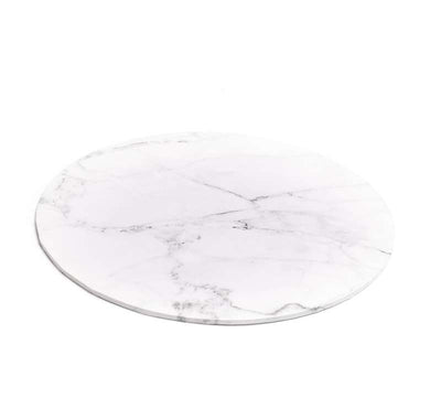 Food Presentation 12" White Marble Cake Board | Round