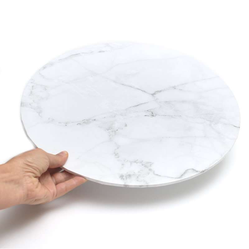 Food Presentation 12" White Marble Cake Board | Round