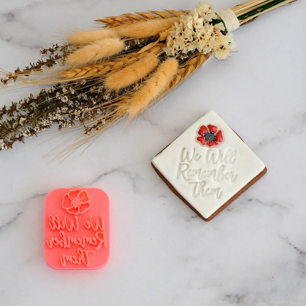 Cookie Stamp Remembrance Day "We Will Remember Them" Emboss 3D Printed Cookie Stamp