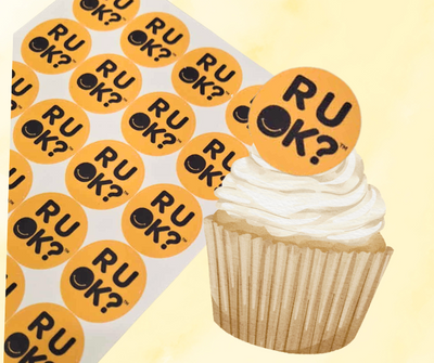R U OK DAY EDIBLE WAFFER CUPCAKE TOPPERS