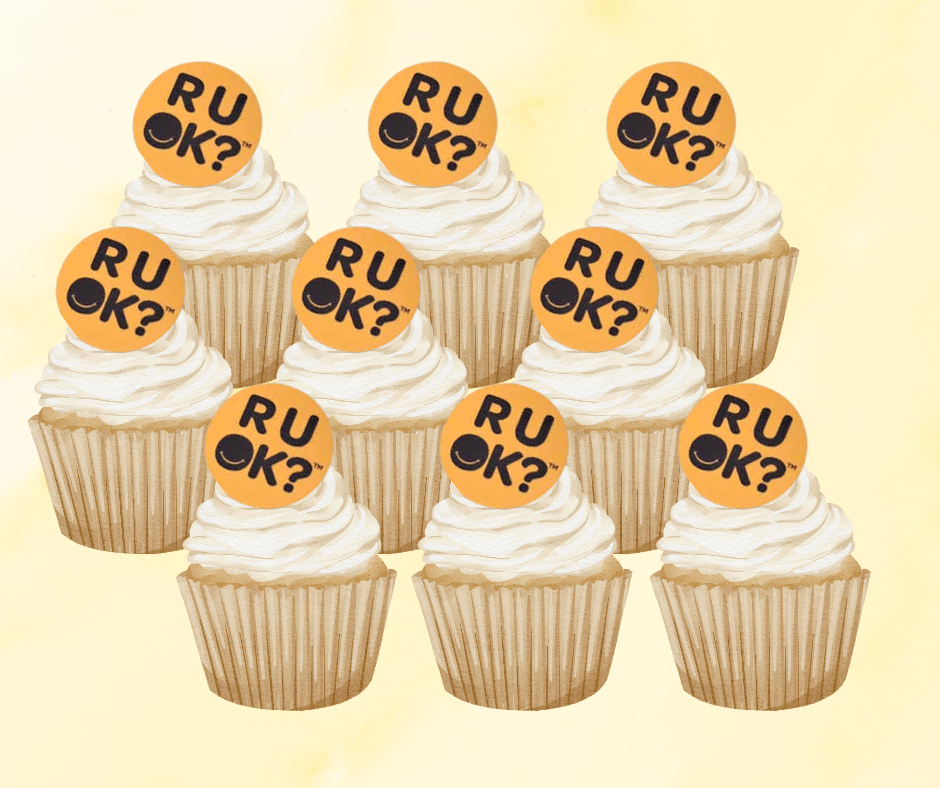 R U OK DAY EDIBLE WAFFER CUPCAKE TOPPERS