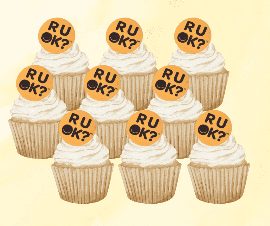 R U OK DAY EDIBLE WAFFER CUPCAKE TOPPERS