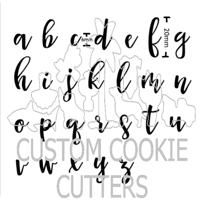 Cookie Stamp V2 Script Stamp 2 x Lower x 1 x Upper Case with 1 x Number Set