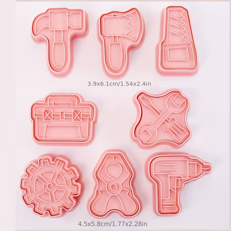 8pcs Gear & Toolbox Wrench Cookie Cutter Set