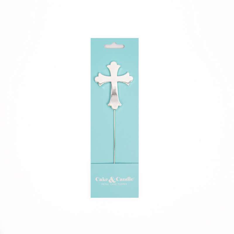 Cake Topper Cross Silver Plated