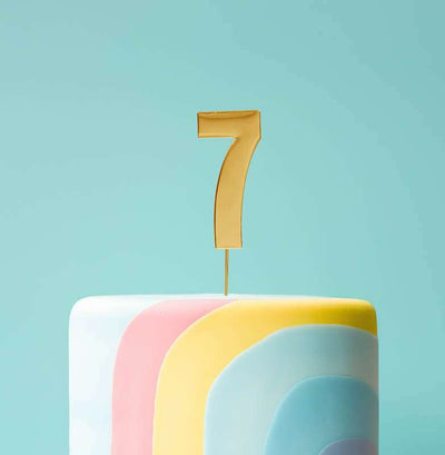 Cake Topper Bold Gold Number 7