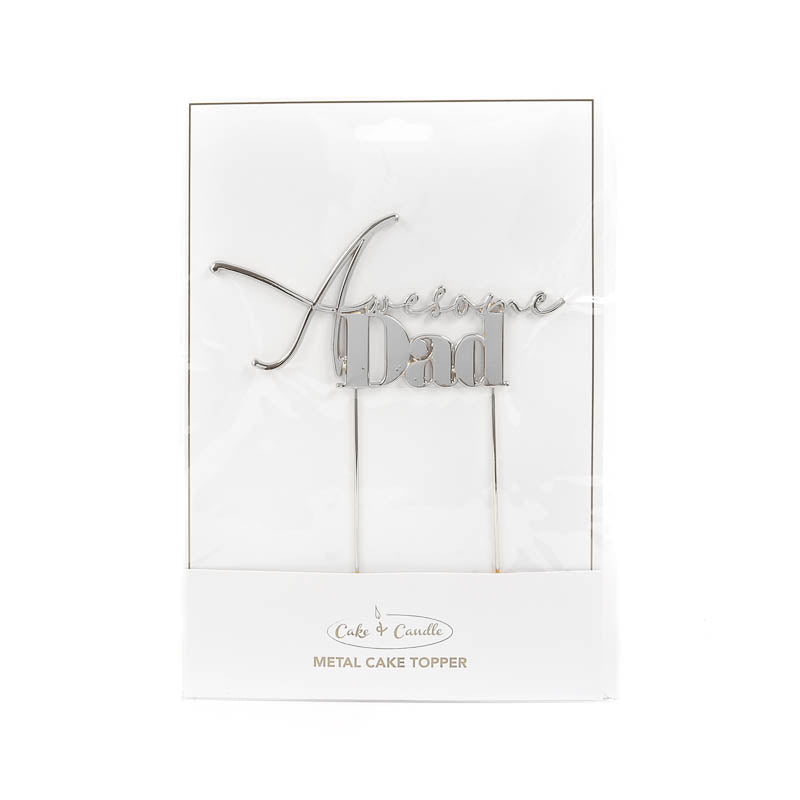 SILVER Metal Cake Topper - AWESOME DAD