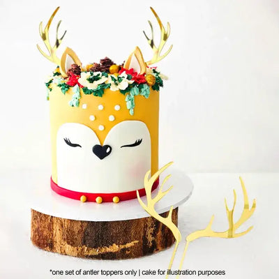 GOLD ACRYLIC DEER ANTLERS |2 PIECE