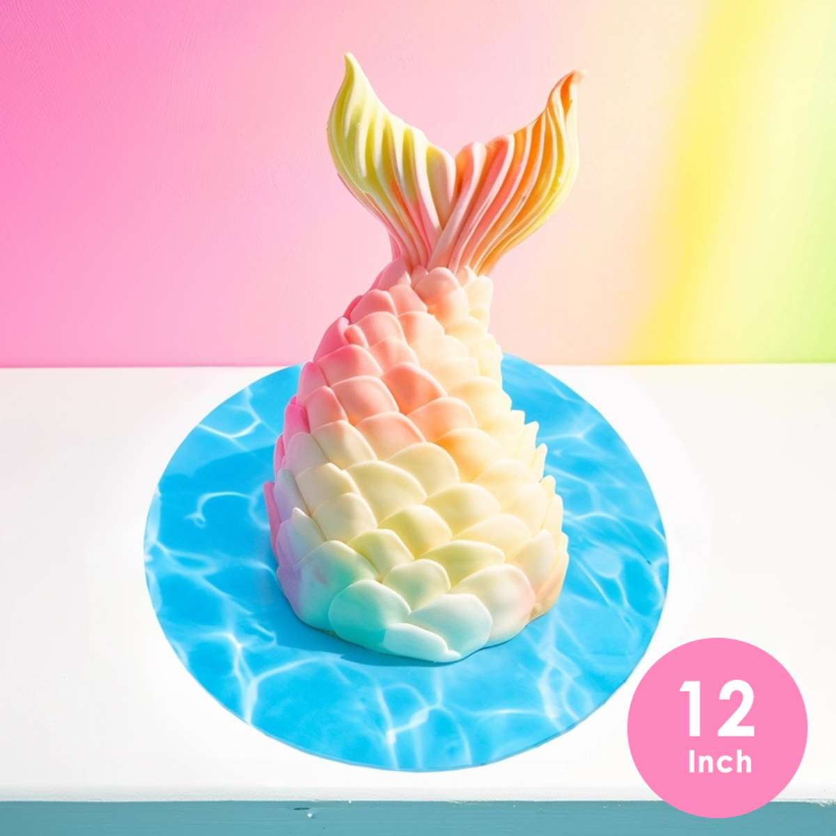 Food Presentation 12" Blue Water Marble Cake Board | Round