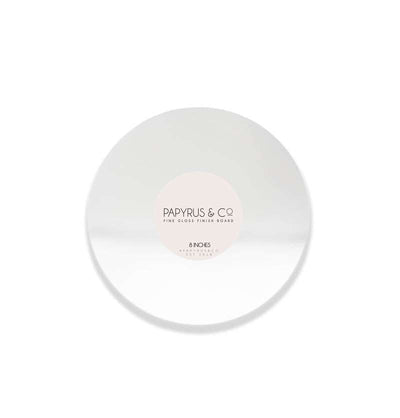Cake Board Masonite Round Gloss White 8"