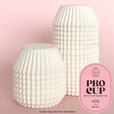 Cake Craft 408 Pro Cup White Paper Baking Cups | 500 Pack