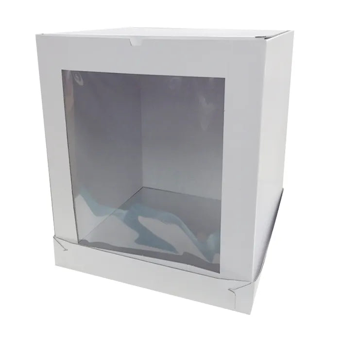 CAKE BOX TALL 14X14X16 INCH SIDE WINDOW CORRUGATED CARDBOARD