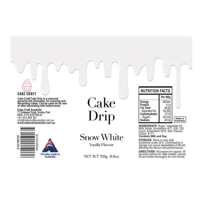 CAKE DRIP | SNOW WHITE | VANILLA FLAVOUR | 250G
