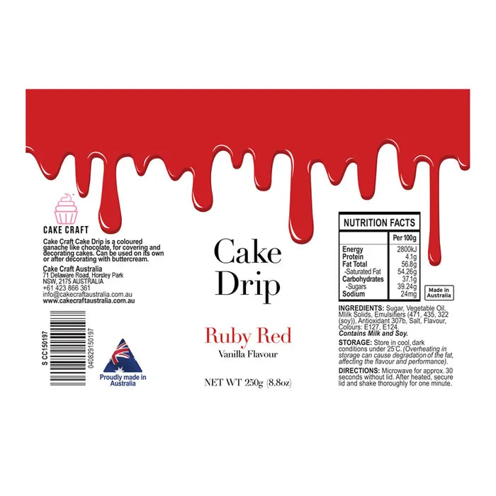 CAKE CRAFT | CAKE DRIP | RUBY RED | 250G