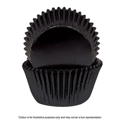 Cake Craft 390 Mini Black Foil Baking Cups | 72 Pack