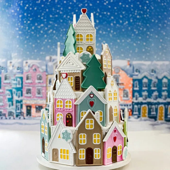 CHRISTMAS HOUSES MOULD 1 PIECE