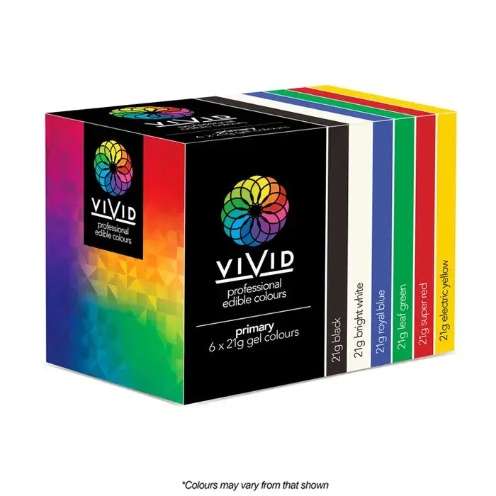 Food Colour Vivid 6 Primary Pack Gel Colour (6 x 21g)