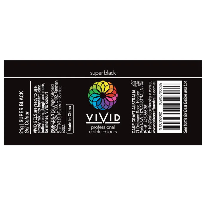Food Colour Super Black Gel 21g VIVID