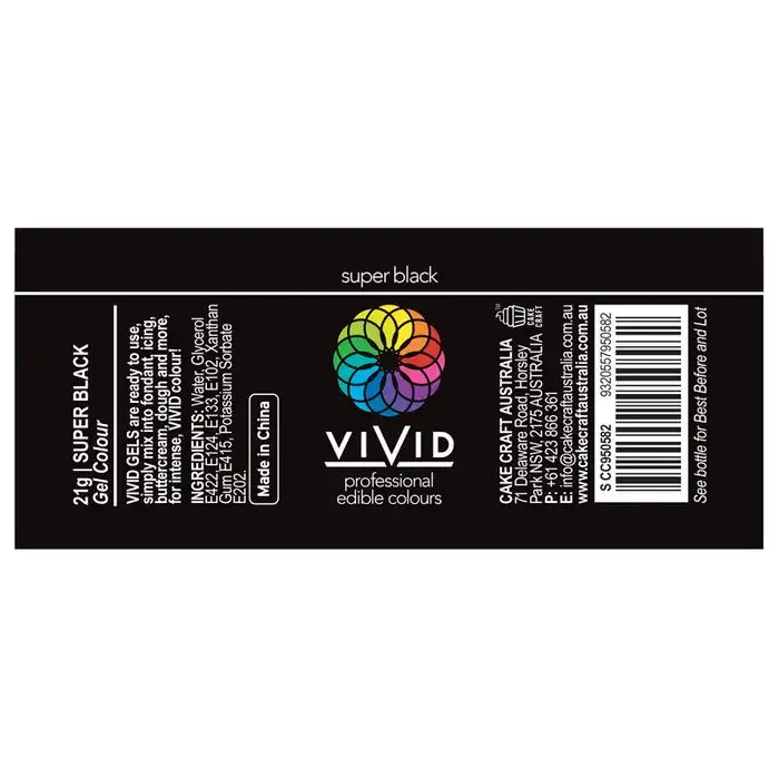 Food Colour Super Black Gel 21g VIVID