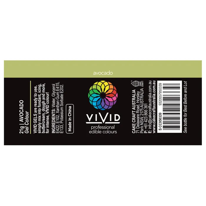Food Colour Avocado Gel Colour 21g VIVID